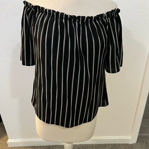 black top with white stripes